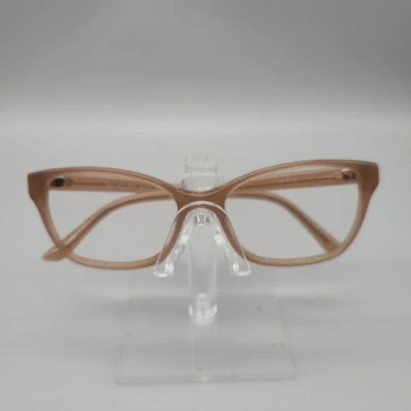 Badgley Mischka Tan Glitter Cat Eye Eyeglass Frames 52-16-135 Shimmer Nude