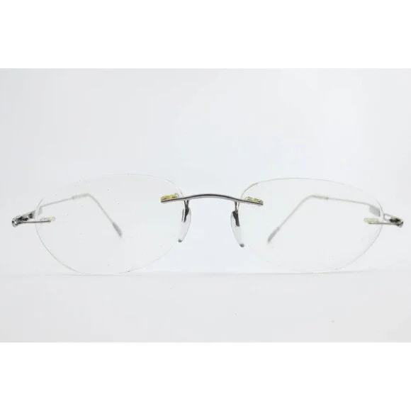 Silhouette Titan Rimless Eyeglasses Silver Oval Frames Demo Lenses 39910
