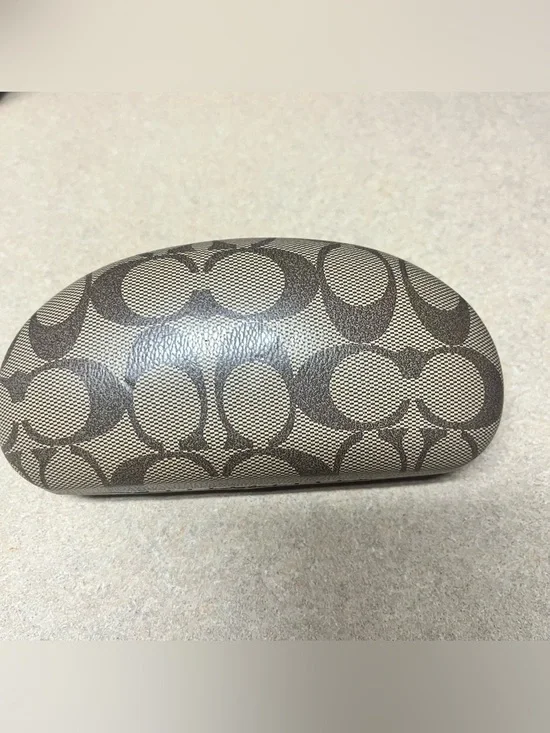 Coach Hard Clamshell Eyeglass Case Classic Logo Monogram Brown