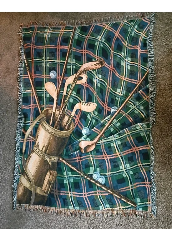 Golf Themed Tapestry Woven Throw Blanket Father's Day Gift 71