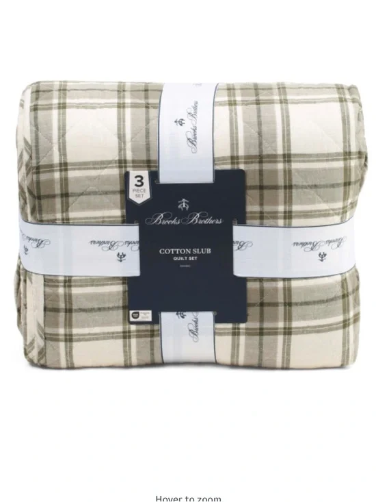 Brooks Brothers Plaid Cotton Slub Quilt Set