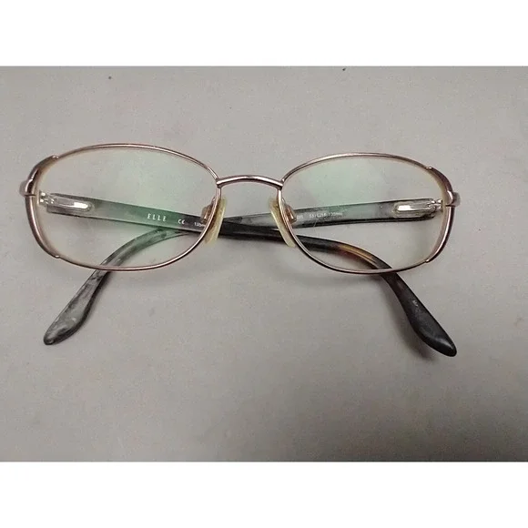Elle Eyeglasses Frame EL13344 BR Women's Brown Metal‎ Oval Full Rim 51-16-135