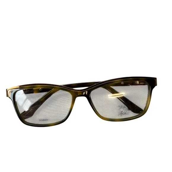Saks Fifth Avenue Eyeglasses Women 135 Green Tortoise SAKS 311 0WR9 Rectangular