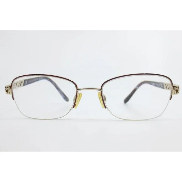 Sophia Loren Beau Rivage 63 Eyeglass Frames Gold Burgundy Filigree Zyloware