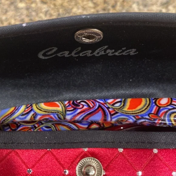 CALABRIA # 2.00 READING GLASSES BRIGHT PAISLEY ARMS & RED FRONT