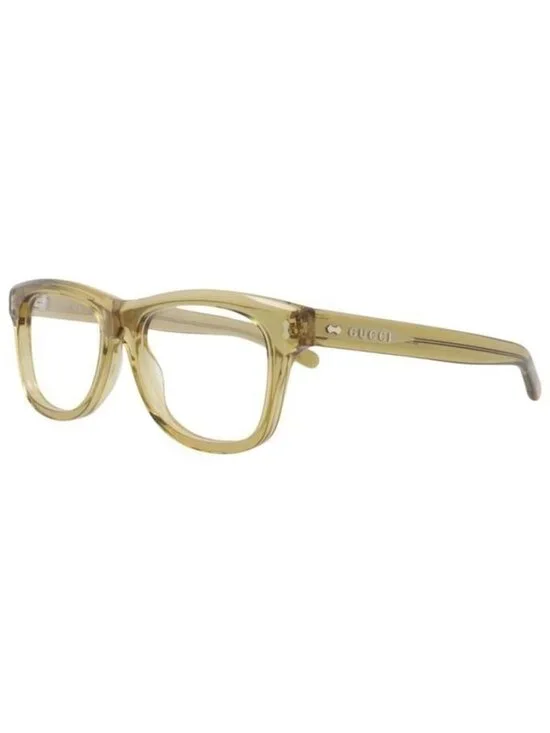 New Gucci Mens Square/Rectangle Yellow Yellow Transparent Fashion Designer Eyegl