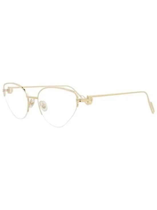 New Cartier Womens Cat Eye Gold Gold Transparent Fashion Designer Eyeglasses
