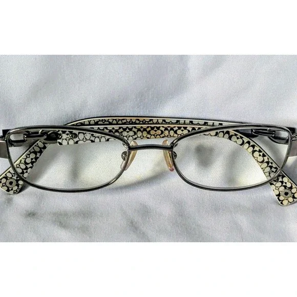 Coach Eyeglasses HC5054 Faina 59-17-135 Slv/Blk/Wht Metal‎ Frames Authentic