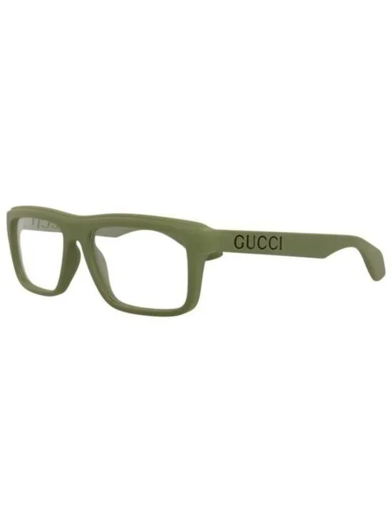 New Gucci Mens Square/Rectangle Green Green Transparent Fashion Designer Eyeglas