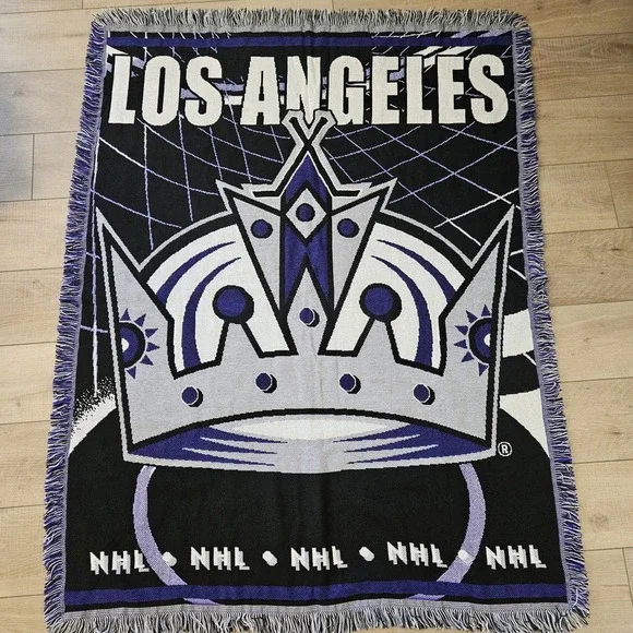 Los Angeles‎ Kings Throw Blanket Woven NHL Hockey Crown GKG