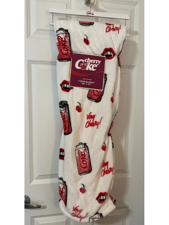 Cherry Coke Luxe Plush Throw Blanket 60