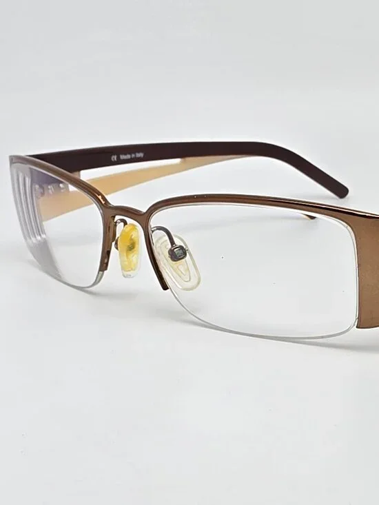Escada VES 617SN Col. 0R80 Bronze Cream Semi Rimless Eyeglasses Frame Italy 52mm