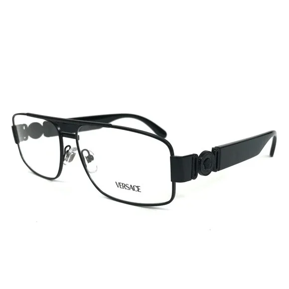 Versace Eyeglasses Frames MOD.1317 1436 Matte Black Rectangle Full Rim 58-14-145