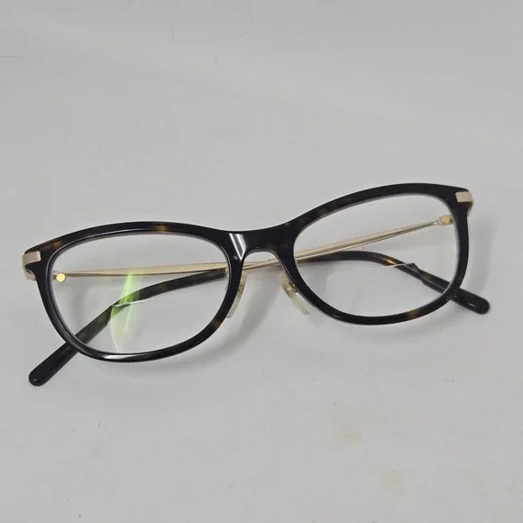 Marc Jacobs Tortoise Shell Cat Eye Eyeglasses Gold Metal Temples 53-18 MARC668G
