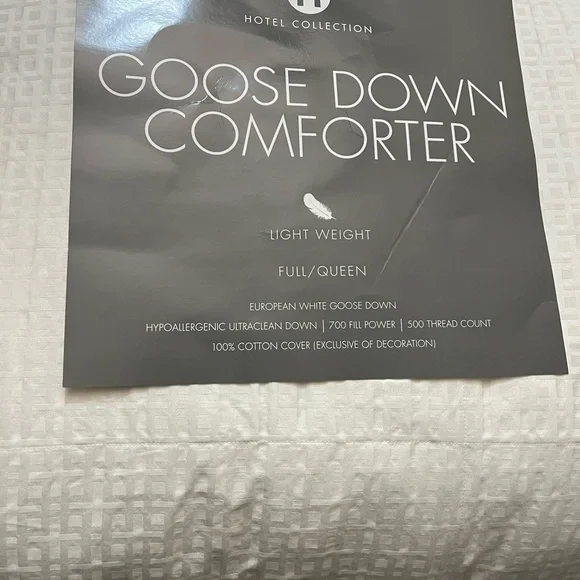 Hotel Collection Goose down comforter size…