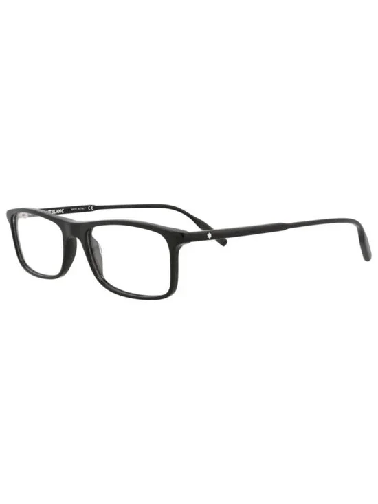 New Montblanc Women's Eyeglasses Square Rectangle Acetate Frame Mens Black Black