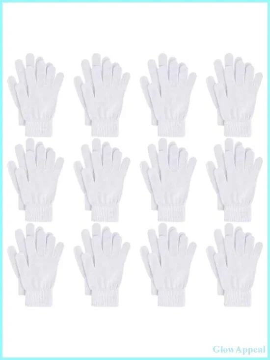12 Pack Winter Knit Stretchy Gloves for Women Men Acrylic Warm
