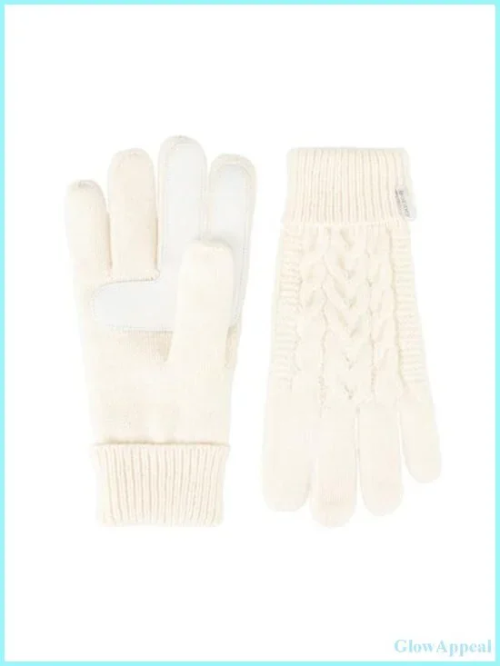 Womens Touchscreen Cable Knit Sherpasoft Gloves with Fleece Lining