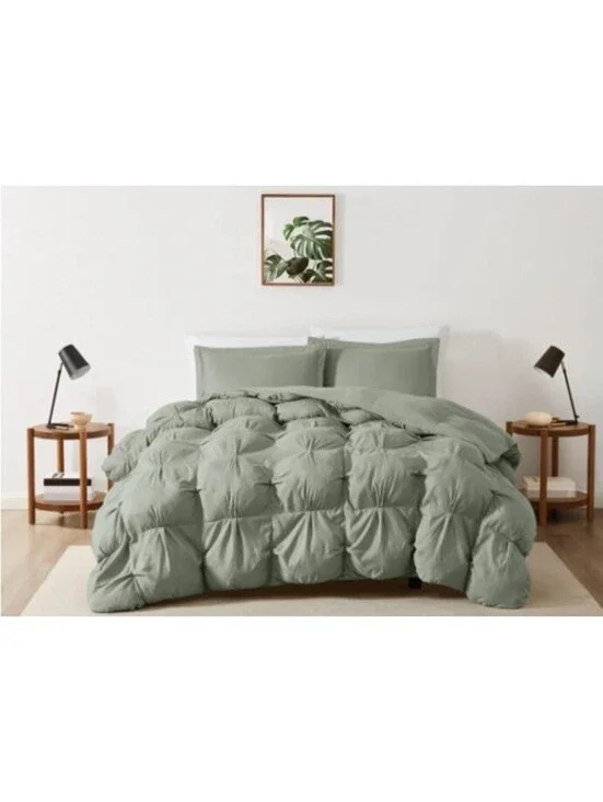 Casual Living Zuri Mega Puff 3-Pc Reversible Comforter Set, Queen Green 90