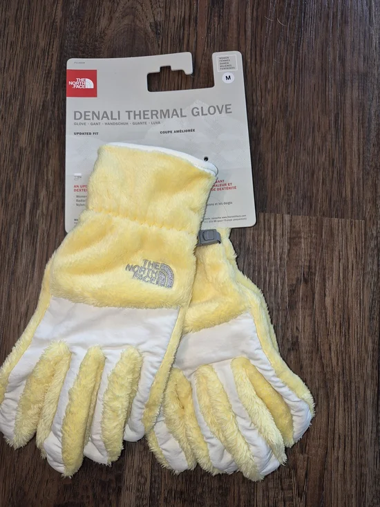 NWT The North Face Denali Thermal Gloves - Yellow Womans Sz M