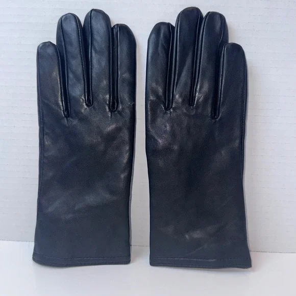 Leather Gloves Women M Black Thinsulate Insulated Winter Warm Classic 40 Gram