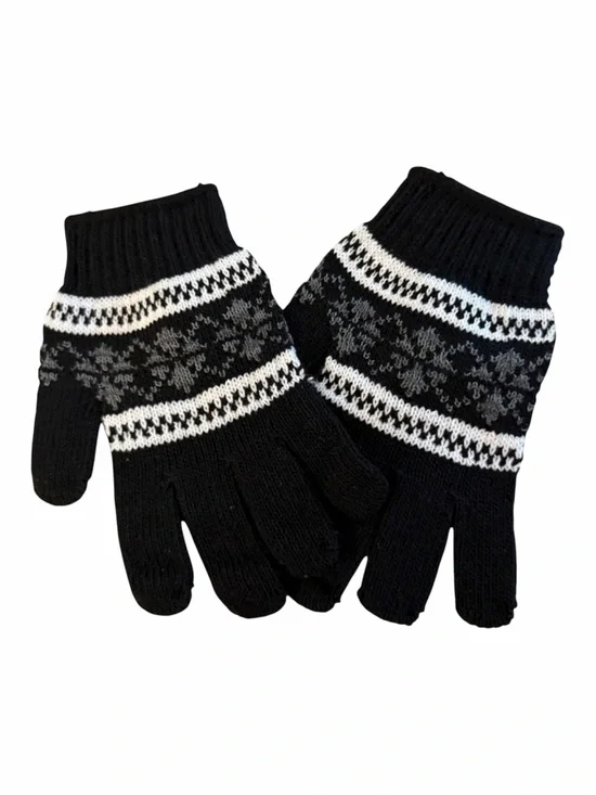 NWOT Black and White Knit Gloves - NWOT
