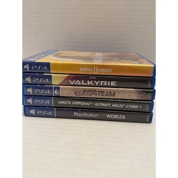 PS4 Game Bundle Mortal Kombat 11 Naruto Storm 4 PSVR Worlds EVE Bravo Team