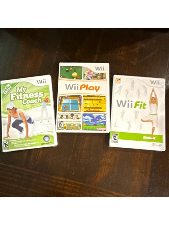 Nintendo Wii Game Lot Wii Fit Wii Play My Fitness Coach E - all new and sealed