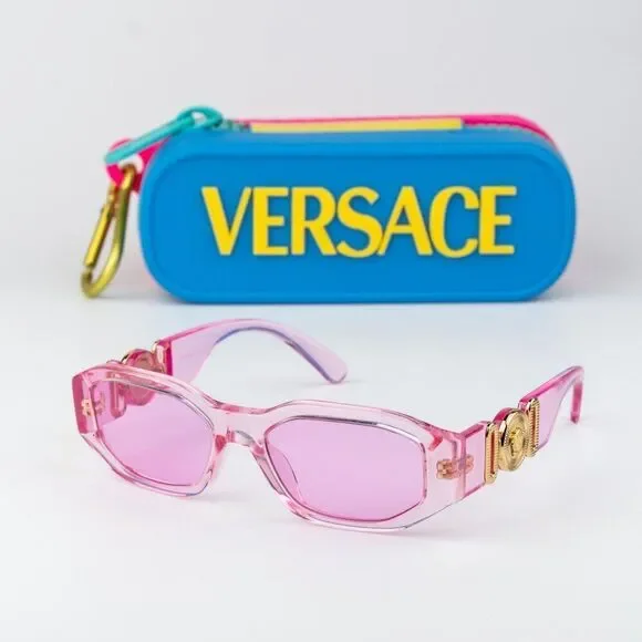 Versace KIDS Sunglasses Transparent Pink Fuchsia Rectangle VK4429U 5370/5