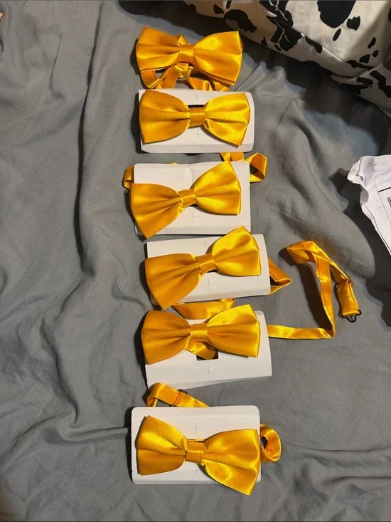 Men’s Satin Bow Tie - Yellow
