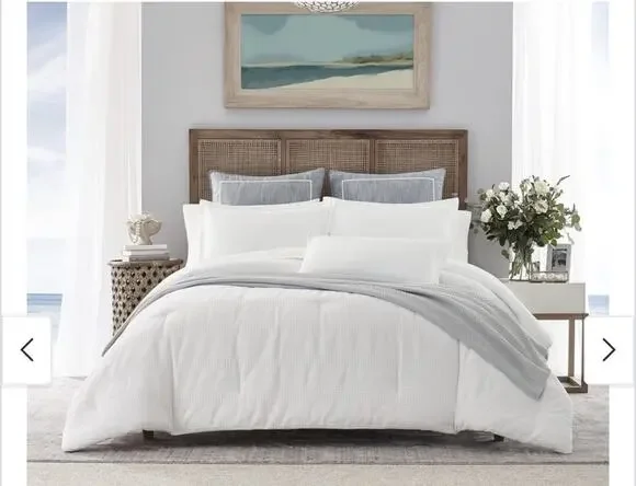 Nautica Home Hampton King White Duvet Cover Set Includes Duvet Cover & Shams