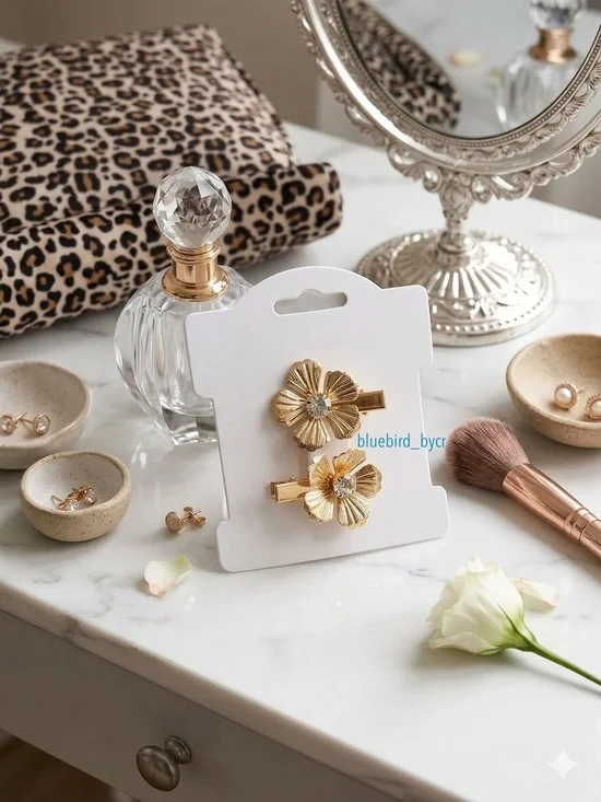 Gold-Tone Floral Hair Pins