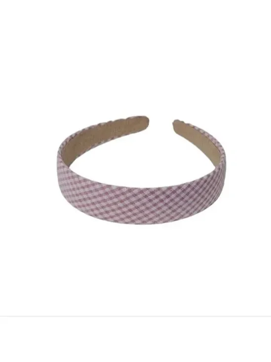 NWT Preppy Plaid Pink White Headband