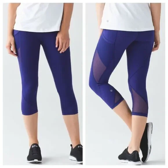 Lululemon Fast As Light Crop Emperor Blue Size 6