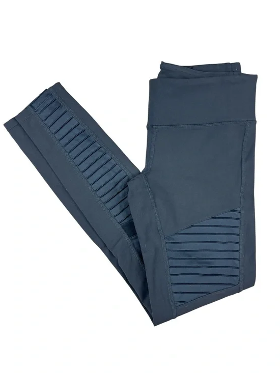 Alo‎ Yoga Leggings Womens Small Gray Moto Mesh Panel contrast Compression Gym