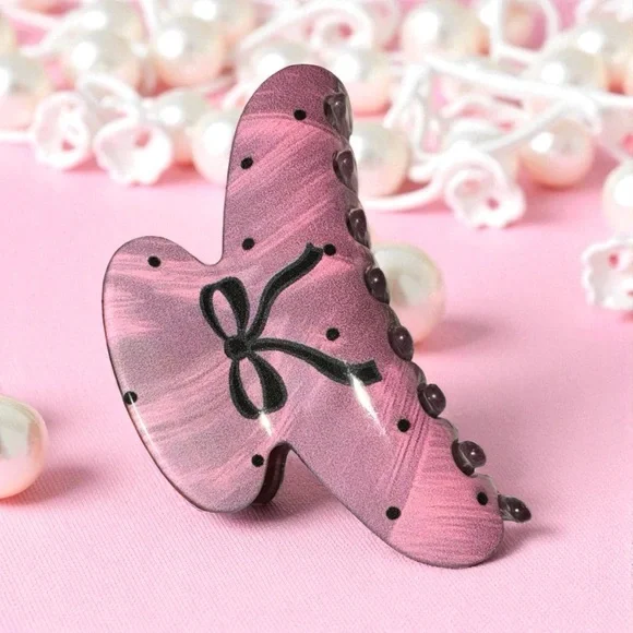 Rose gold‎ Hair Claw Clip with Bow Design
