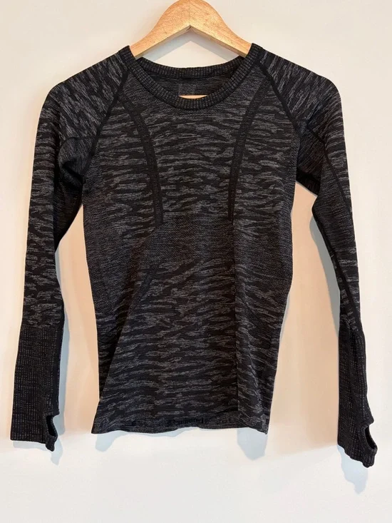 Lululemon Swiftly Tech Long Sleeve Shirt 2.0 Stretched Camo Black Grey Size 4