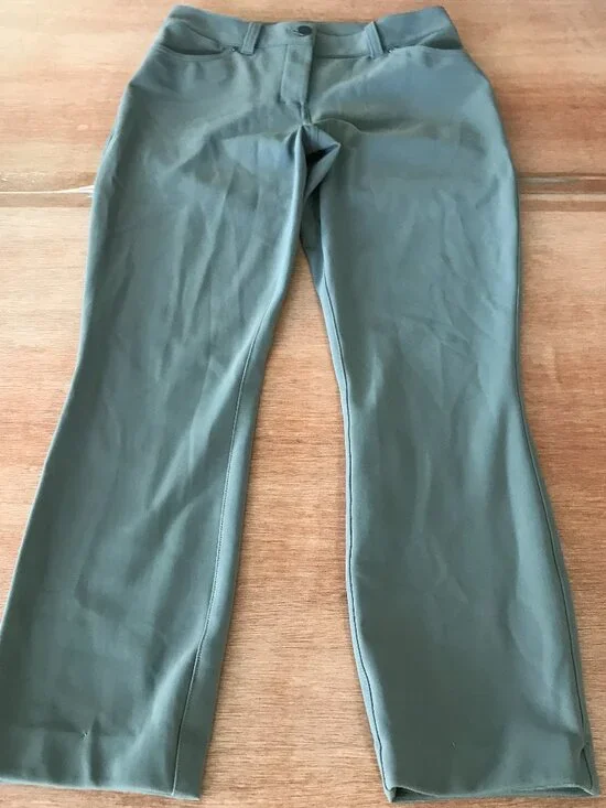 Lululemon City Sleek Athletic Pants Women 26 Green Mid Rise Pocket Athleisure