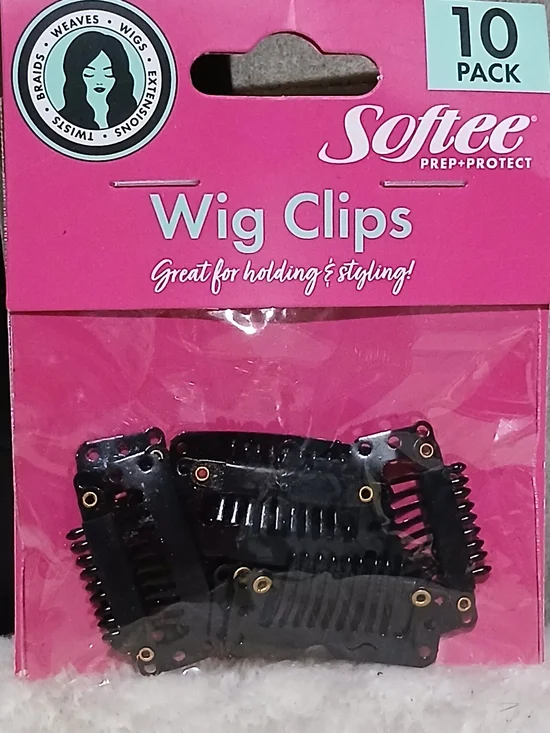 Softee Black Wig Clips - 10 Pack