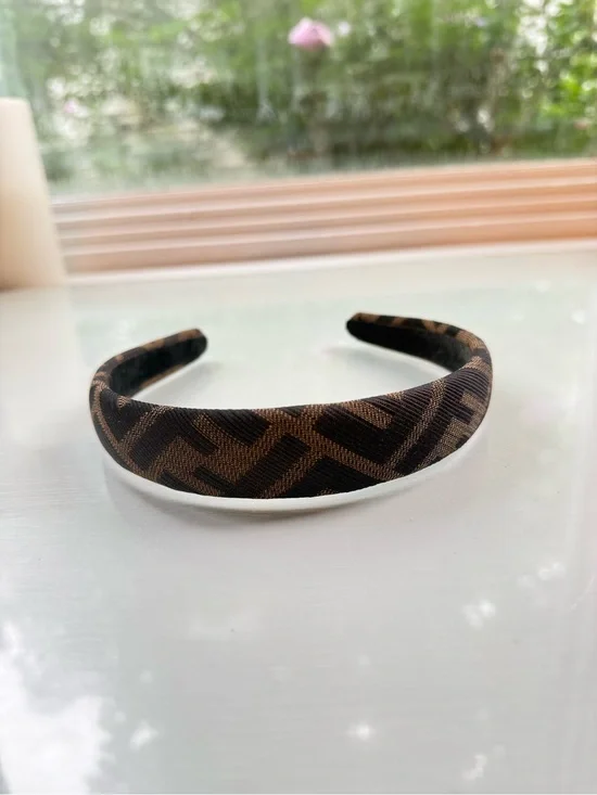 Fendi Brown & Black Logo Headband