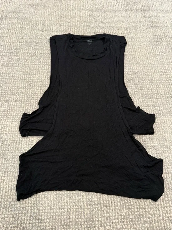 ALO Yoga Black Muscle Tank with Deep Armholes