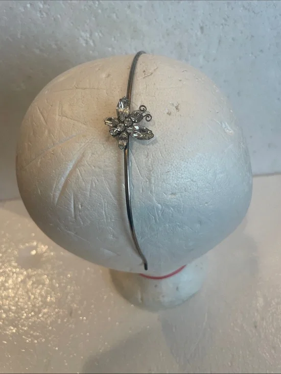 Vintage Y2K butterfly Crystal Floral Silver Headband Women’s Hair Accessory
