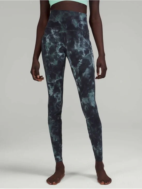 Lululemon Align Pant- Diamond Dye Silver Blue Tidewater Teal Graphite Grey 25” 0