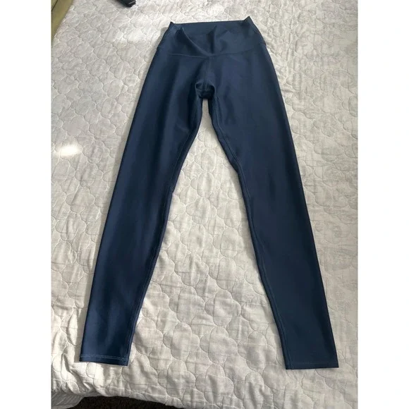 Alo Yoga Navy Blue High Waist Airbrush Leggings Full Length Womens Size M