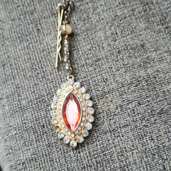 Peach Indian bridal hair piece
