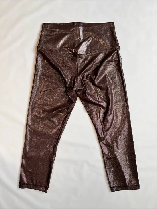 lululemon athletica Shimmery Metallic Brown High-Rise Leggings