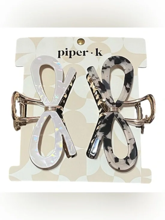 Piper K Bow Hair Claw Clips – Set of 2 – NWT