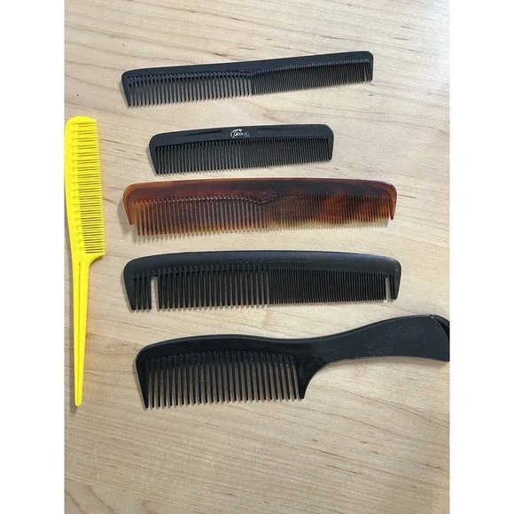 Vintage Hair Combs LOT of 6. Goody Ace Tupperware Rat tail And More!