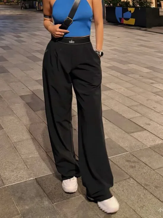ALO Yoga Black Wide-Leg Lounge Pants - NWT
