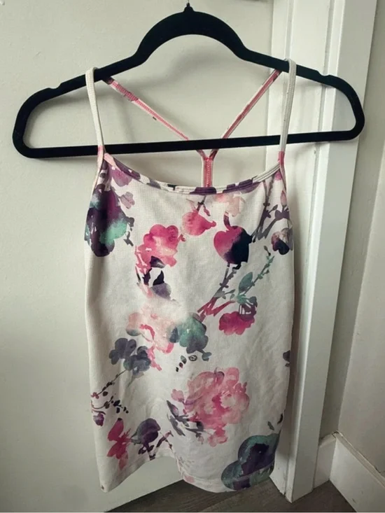 lululemon athletica Pink, Purple & Green Floral Spaghetti-Strap Tank